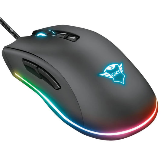 Trust Gaming GXT 900 Qudos Mouse - 100-15000 DPI, 7 Buttons, RGB Lighting, USB - Black
