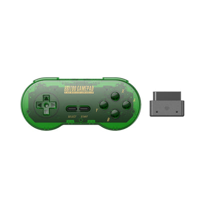 8Bitdo SN30 Wireless Gamepad - 2.4G for SNES/SFC, Jade Green Edition, Transparent Green Color