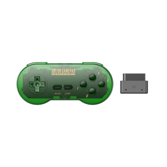 8Bitdo SN30 Wireless Gamepad - 2.4G for SNES/SFC, Jade Green Edition, Transparent Green Color