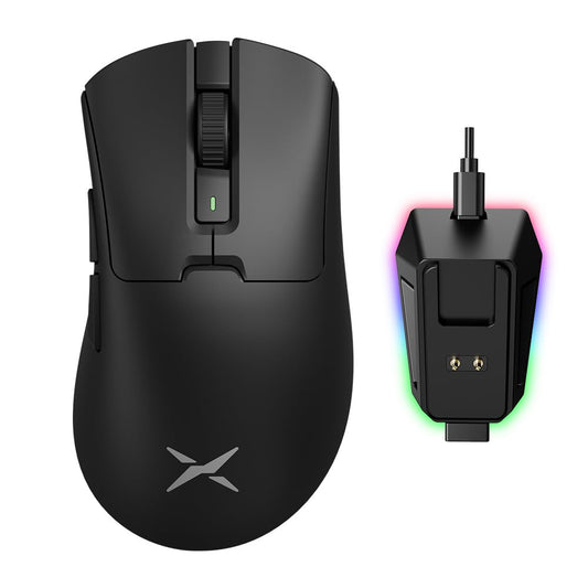 DeLUX M900PRO Wireless Gaming Mouse - 8000Hz, RGB Dock, 63g Ergonomic, PAW3395 Sensor, 26000DPI, Black