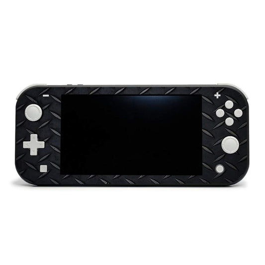 MightySkins Skin Compatible with Nintendo Switch Lite - Black Diamond Plate | Protective  Durable  and Unique Vinyl Decal Wrap Cover | Easy to Apply  Remove  and Change Styles | Made in The USA