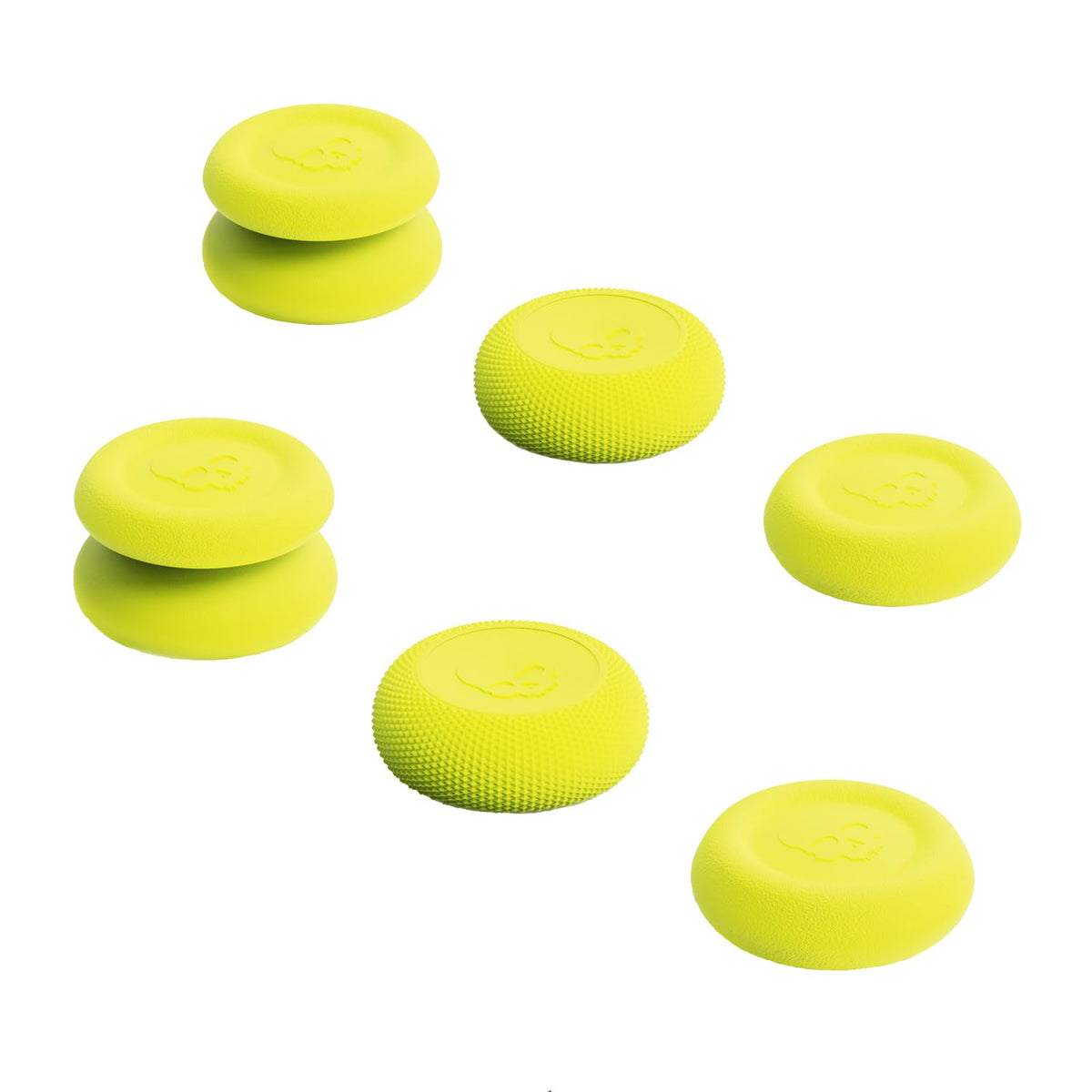 Skull & Co. Skin  CQC and FPS Thumb Grip Set Joystick Cap Analog Stick Cap for Nintendo Switch Pro Controller & PS4 / Slim/Pro Controller- Neon Yellow  3Pairs(6pcs)
