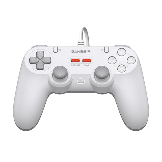 GameSir Wired Game Controller for Switch, Android, iOS, PC - Retro Design, Hall Effect Sticks, Dual Rumble Motors, Serene White