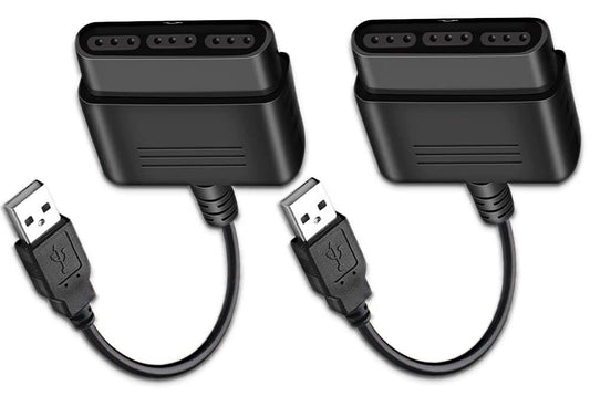 vienon PS2 Controller to USB Adapter, 2 Pack for PS1/PS2/PS3/PC, Model SBTJ001, No Driver Needed