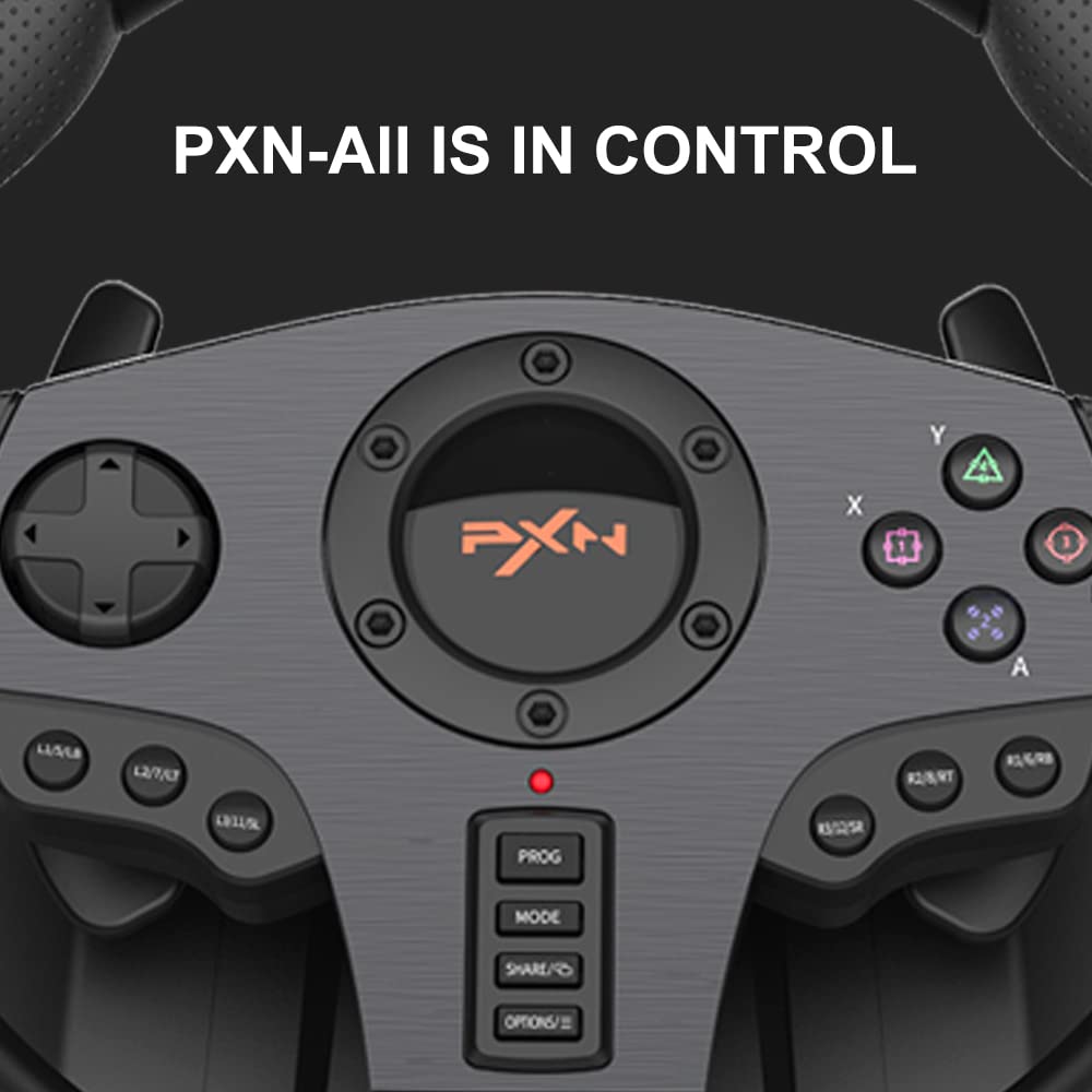 PXN V900 Xbox Steering Wheel - 270/900° Sim Racing Wheel with Pedals, Vibration Feedback, Black, Compatible with PC, PS4, Xbox Series X|S
