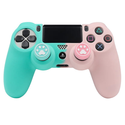 RALAN PS4 Controller Skin - Silicone Non-Slip Grip Cover in Greenish Pink for PS4/PS4 Slim/PS4 Pro with 2 Thumb Grip Caps