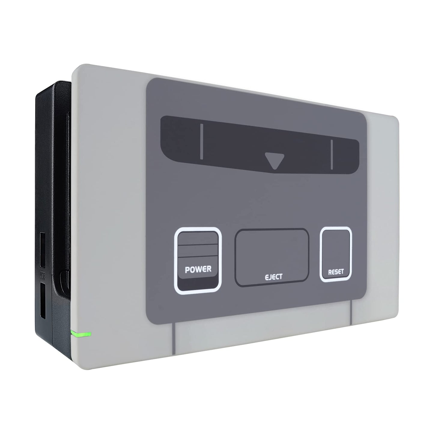eXtremeRate SFC SNES Classic EU Style Custom Faceplate for Nintendo Switch Charging Dock, Soft Touch Grip DIY Replacement Housin