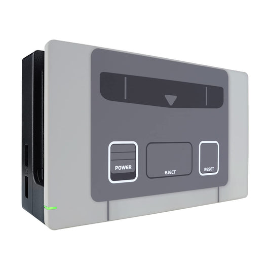 eXtremeRate SFC SNES Classic EU Style Custom Faceplate for Nintendo Switch Charging Dock, Soft Touch Grip DIY Replacement Housin