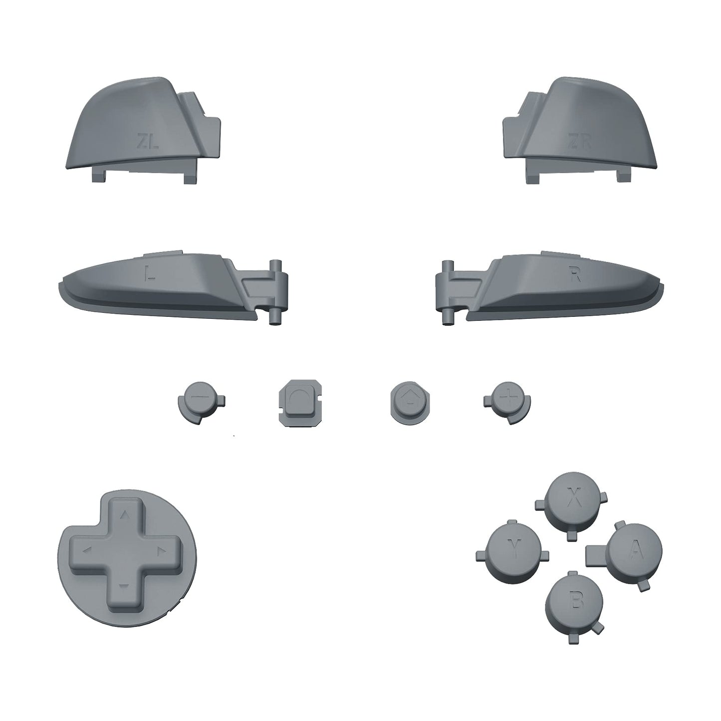 eXtremeRate New Hope Gray Repair ABXY D-pad ZR ZL L R Keys for Nintendo Switch Pro Controller  DIY Replacement Full Set Buttons with Tools for Nintendo Switch Pro Controller - Controller NOT Included