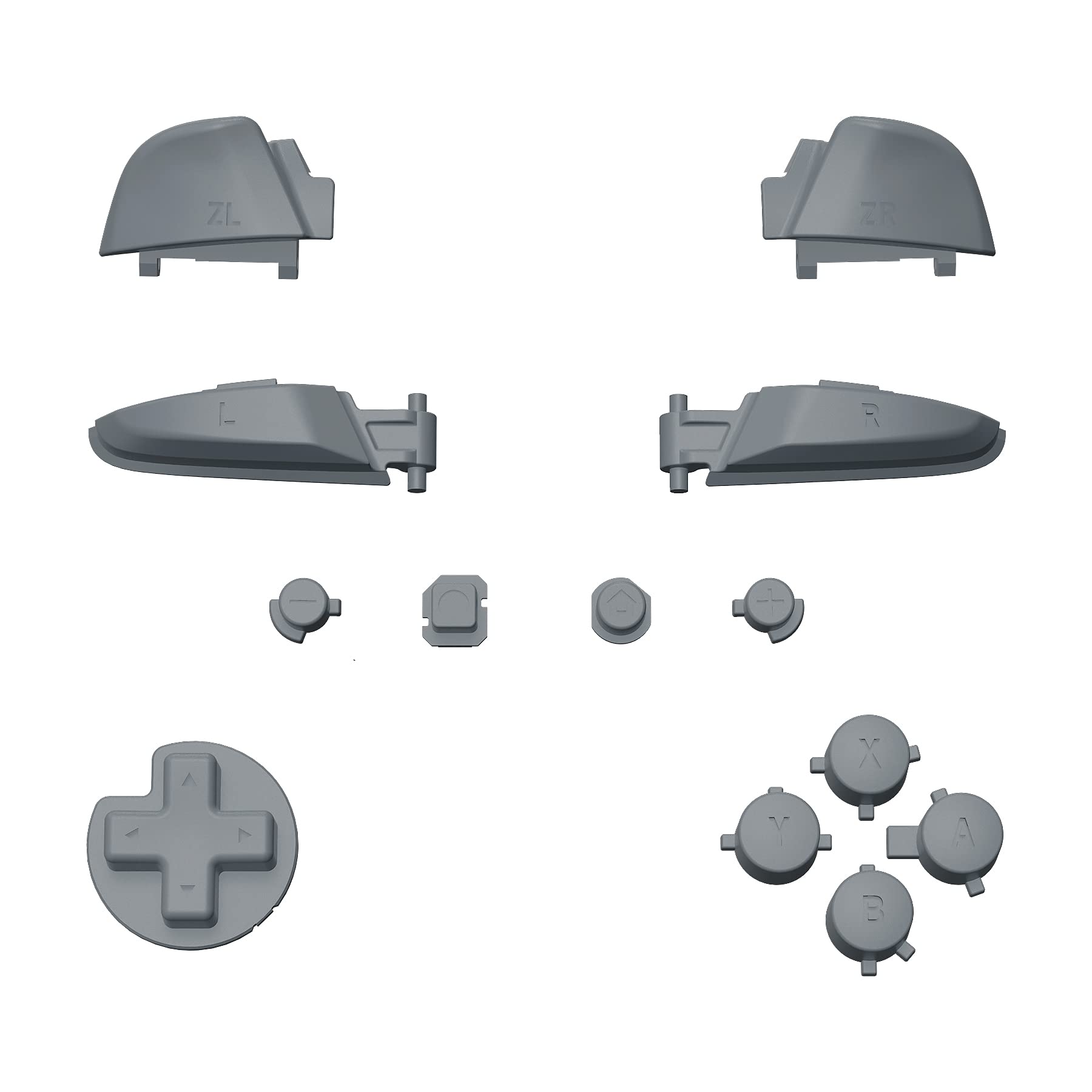 eXtremeRate New Hope Gray Repair ABXY D-pad ZR ZL L R Keys for Nintendo Switch Pro Controller  DIY Replacement Full Set Buttons with Tools for Nintendo Switch Pro Controller - Controller NOT Included