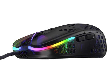 Xtrfy MZ1 Gaming Mouse - Ultra Lightweight, Custom RGB, Black/Transparent, Model MZ1-RGB-BLACK-TP