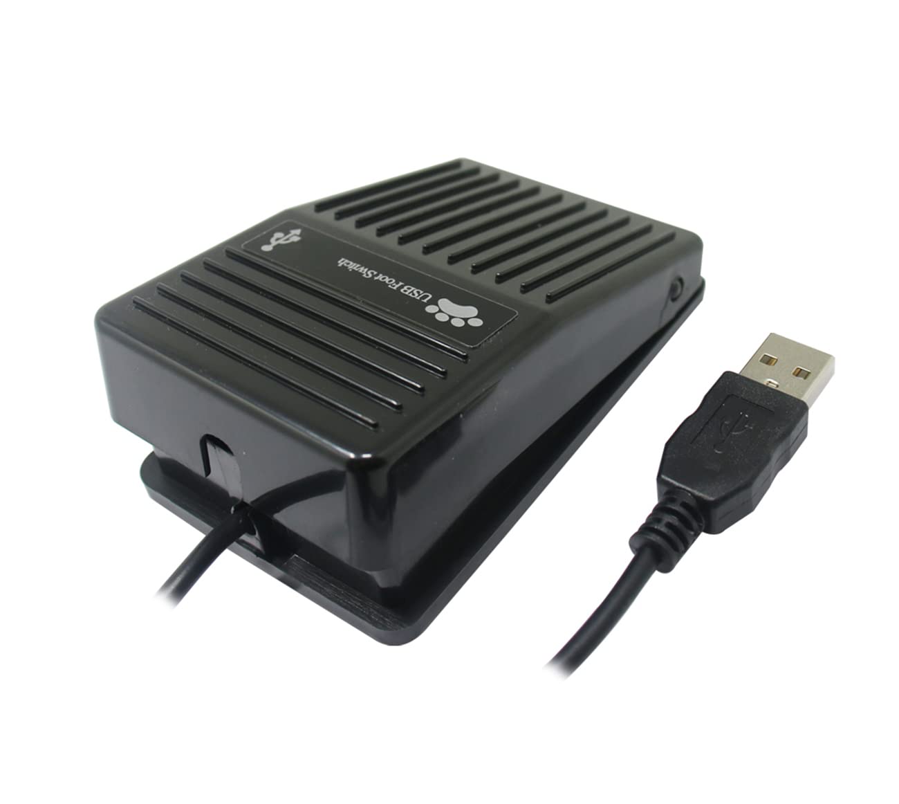 Meichoon USB Foot Pedal - Single Mechanical Switch Keypress Simulator with 2m Cable - Black for Medical Imaging & Gaming