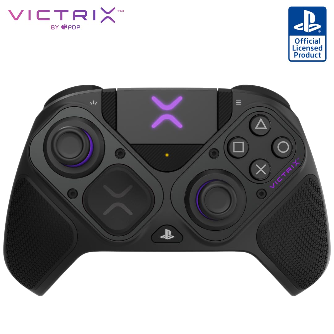 PDP Victrix Pro BFG Wireless Gaming Controller for Playstation 5 / PS5  PS4  PC  Modular Esports Gamepad  Remappable Buttons  Customizable control buttons/Paddles/D-Pad/Fightpad  PC App  Black