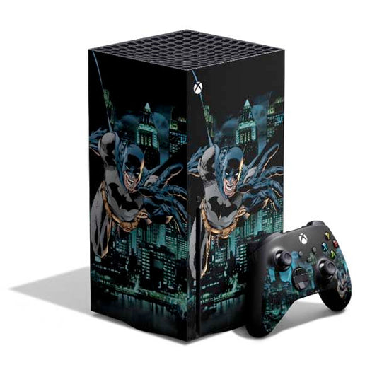 Skinit Decal Gaming Skin Compatible with Xbox Series X Bundle - Officially Licensed DC Comics Batman All Star Batman & Robin  The Boy Wonder Action Pose Art by Jim Lee Design