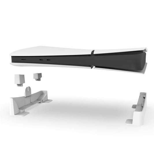 Nichnustarr Horizontal Stand for PS5 Slim/Pro, White Base Accessories for Disc & Digital Editions
