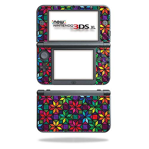 MightySkins Carbon Fiber Skin for Nintendo New 3DS XL (2015) - Stained Glass Window | Protective  Durable Textured Carbon Fiber Finish | Easy to Apply  Remove  and Change Styles | Made in The USA