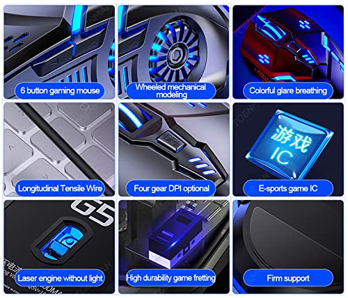 SMAIGE Wired Gaming Mouse - USB, Chroma RGB Backlit, 3200 DPI, Ergonomic Design, White