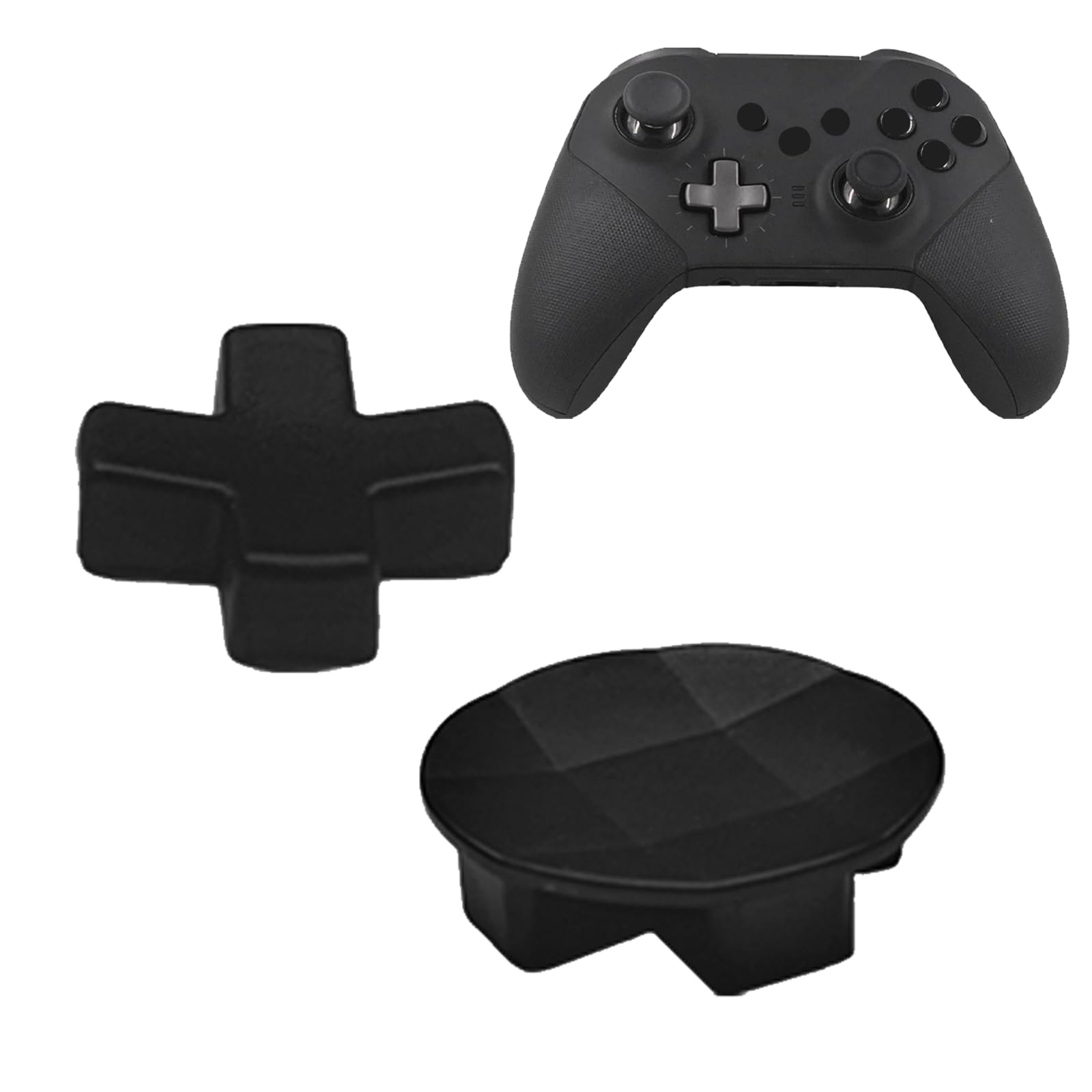 2 Pack Metal D-Pads for Xbox One Elite Series 2 Directional Arrow Button Standard D pad and Faceted D Pad Replacement Accessories for Xbox One Elite Series 2 Cord Controller(Black)