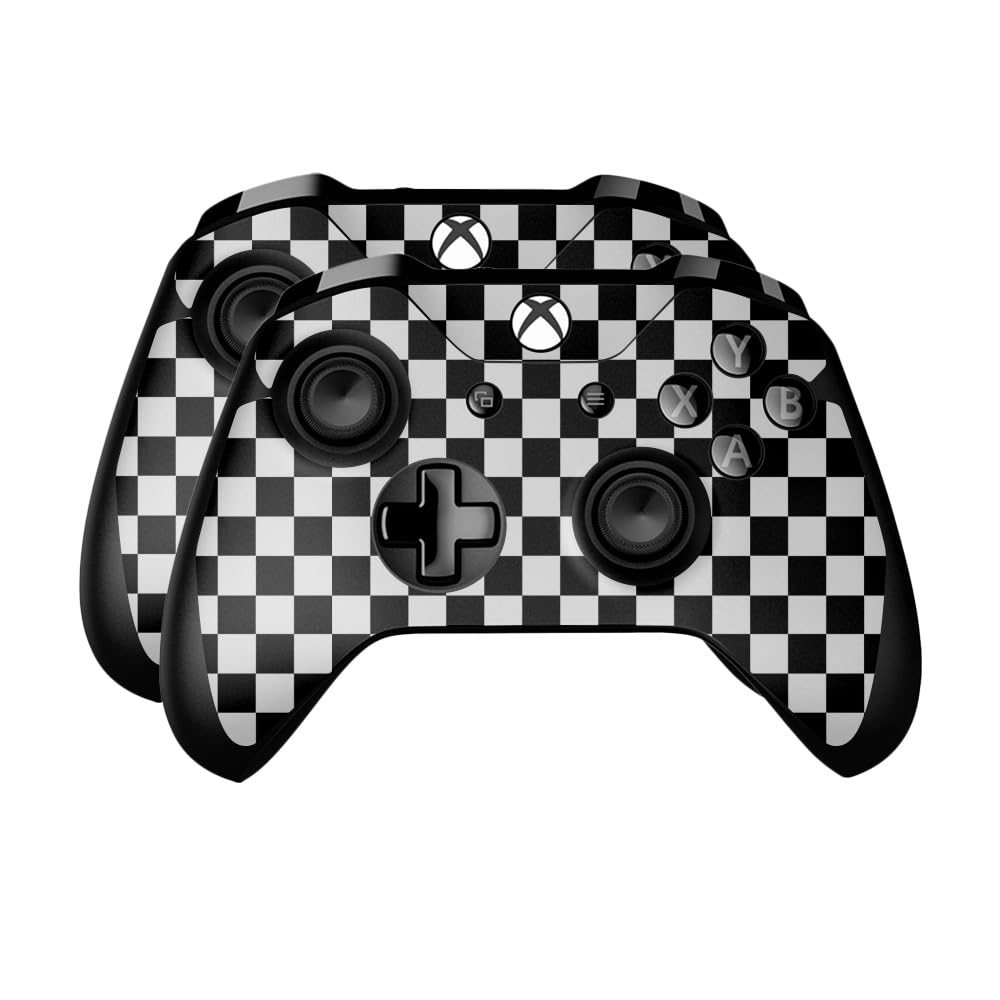 Skin Compatible with Microsoft Xbox One Controller (2 Pack) - Check - Premium 3M Vinyl Protective Wrap Decal Cover - Easy to Apply | Crafted in The USA by MightySkins