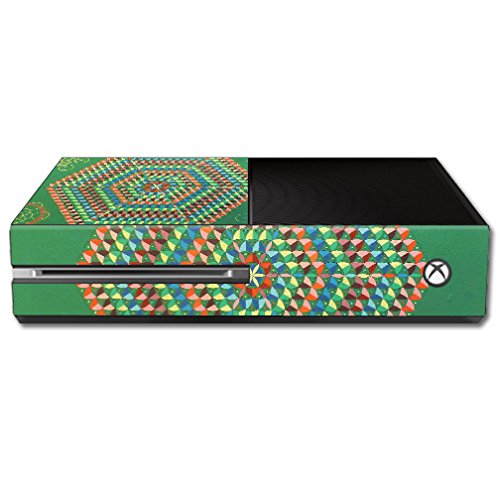 MightySkins Skin Compatible with Microsoft Xbox One - Green Hexagon | Protective, Durable, and Unique Vinyl Decal wrap Cover | E