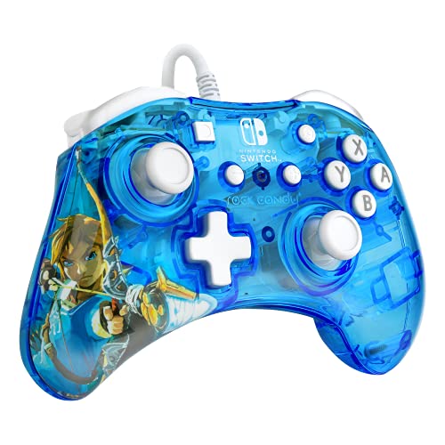 PDP Rock Candy Wired Gaming Switch Pro Controller - Zelda Blue - OLED/Lite Compatible - Compact & Durable Travel Controller