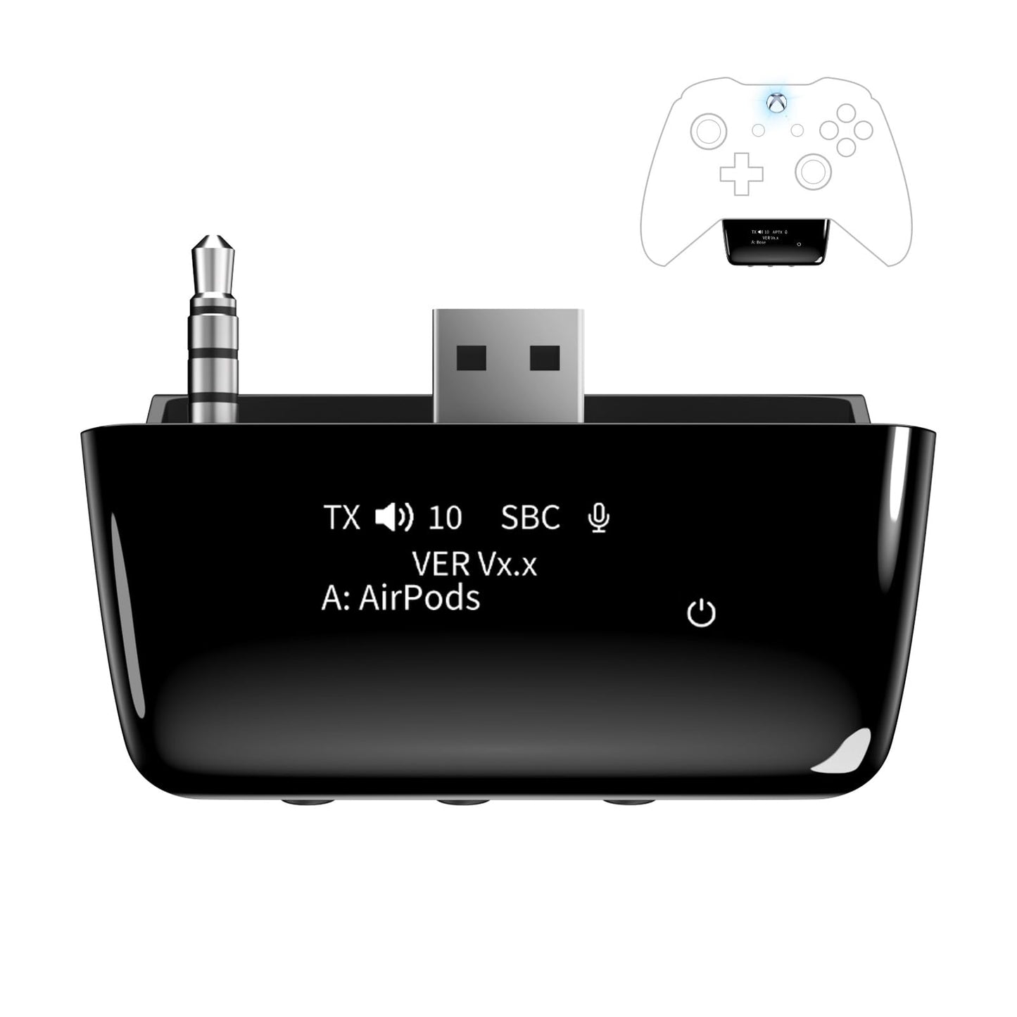 YOCOWOCO Bluetooth 5.2 Wireless Audio Adapter for Xbox One  Xbox Series X|S and Elite 2 Controller  Xbox Mic Adapter with Screen Supports Low Latency
