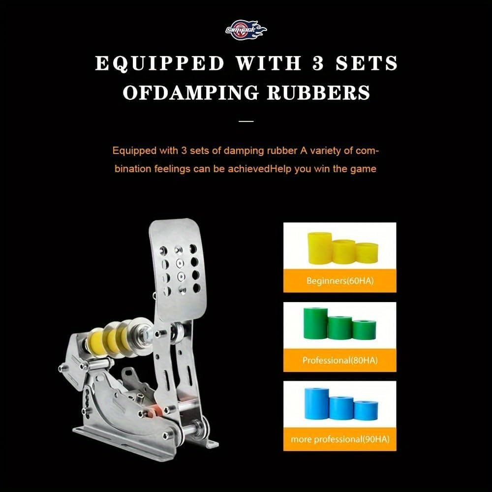 SimJack UT Pedals - Sim Racing Pedals with 200KG Load Cell Brake & Hydraulic System for PC (Model: UT-P3-H3-DB)