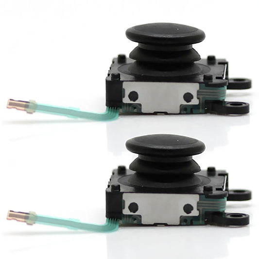 Left Right Analog 3D Thumb Stick Joystick & Cap Replacement for Sony PS Vita 2000 Controller Control Stick Supplies for PSV2000 Gamepad 3D Analog Joystick Repair Parts (2 pcs Black)