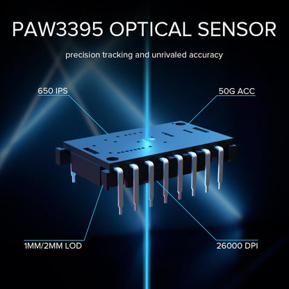 DeLUX M800 Ultra Wireless Gaming Mouse - 26000 DPI, 1000Hz, 55g Lightweight, Tri-Mode, White, 600mAh Battery