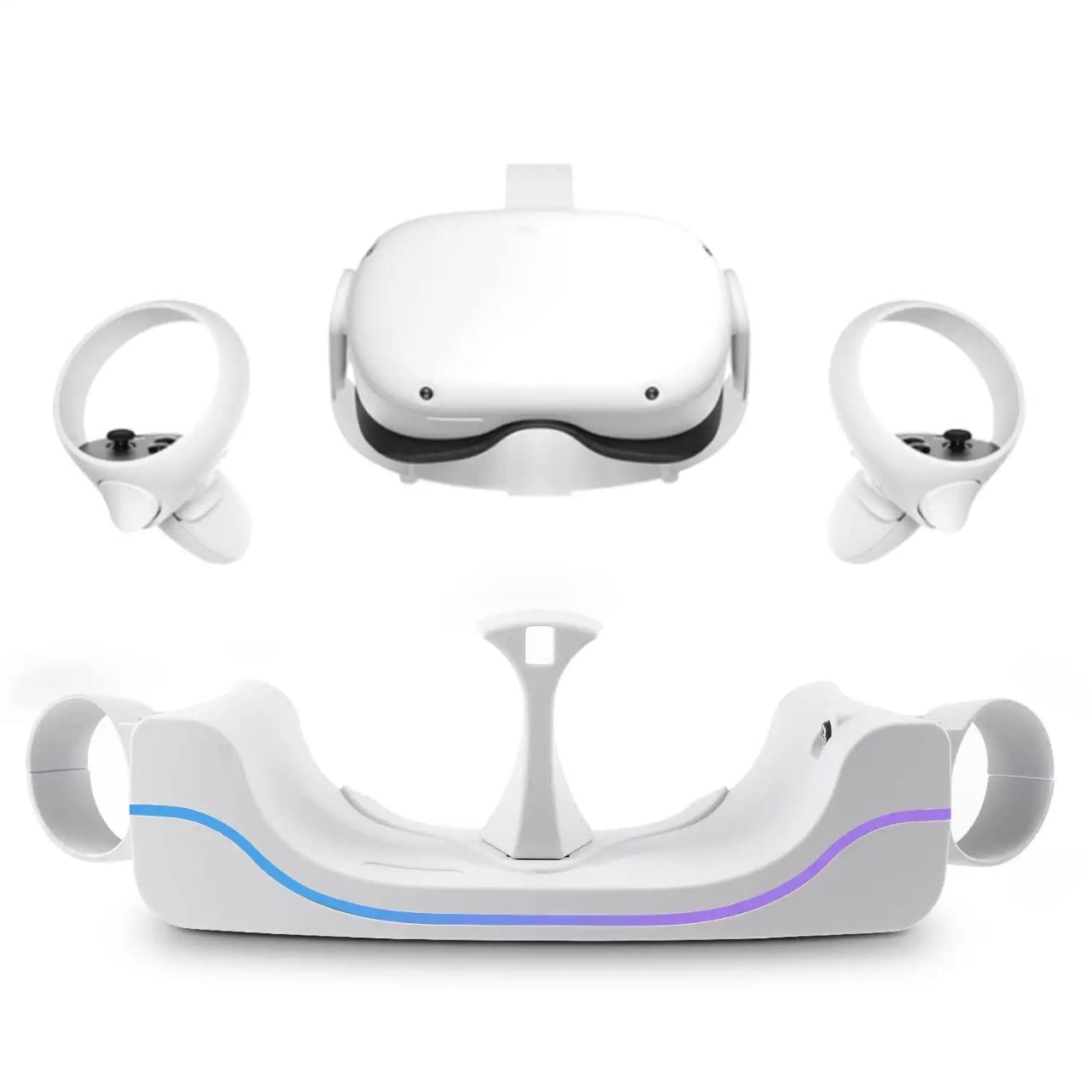 MICROMINI X-Ninja Quest 2 Charging Station Dock With Cable, Game Consoles, USB Type C, White
