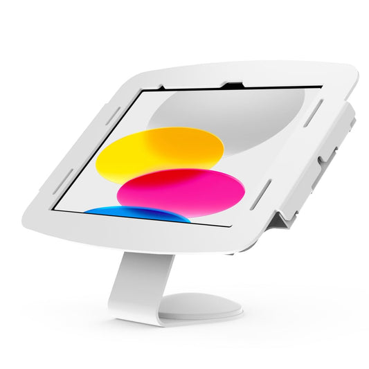 Compulocks iPad 10th-11th (A16) Gen Space Enclosure with Core Counter Stand or Wall Mount - White | Secure iPad Kiosk, Tablet Ho