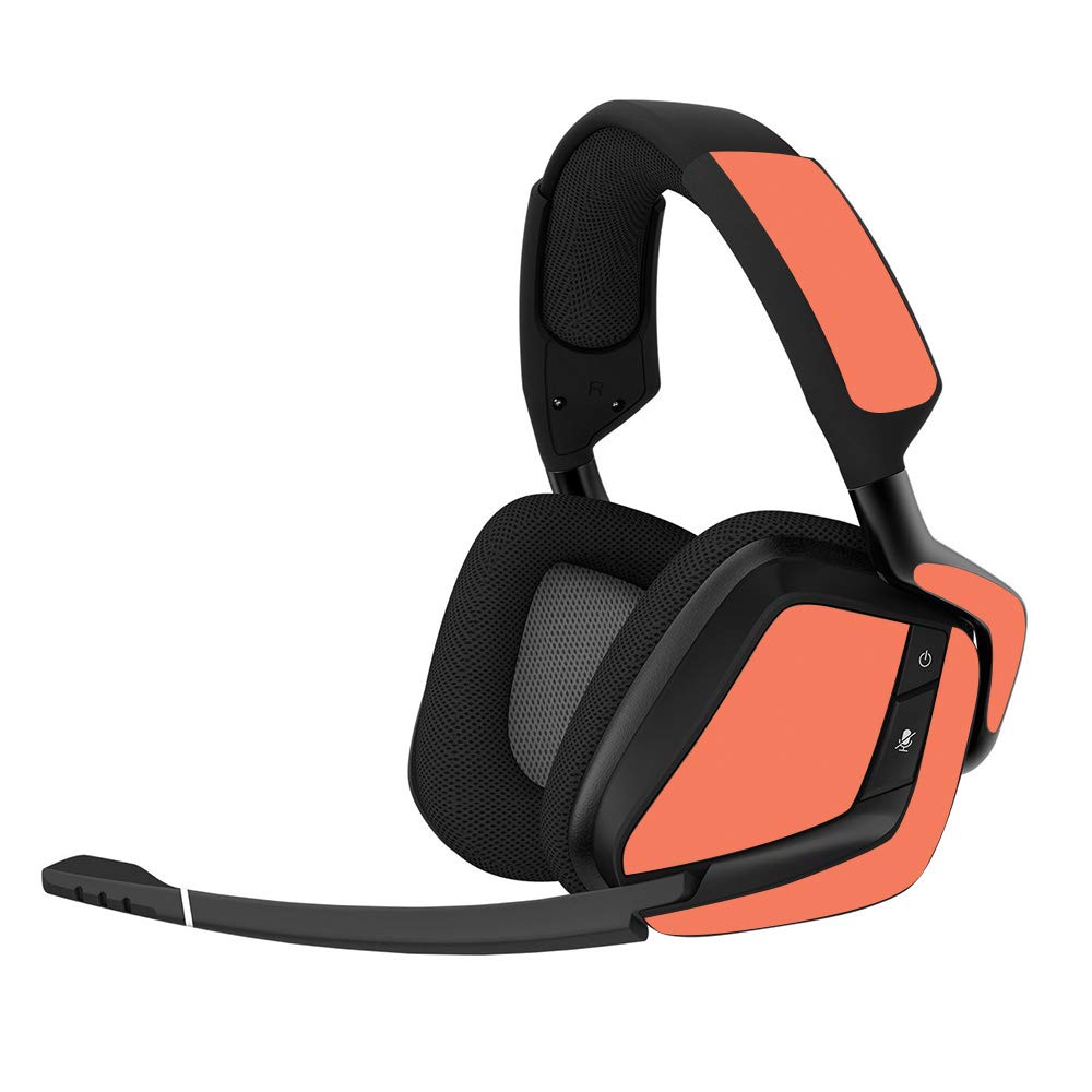 MightySkins Skin Compatible with Corsair Void Pro Gaming Headset - Solid Salmon | Protective, Durable, and Unique Vinyl Decal wr