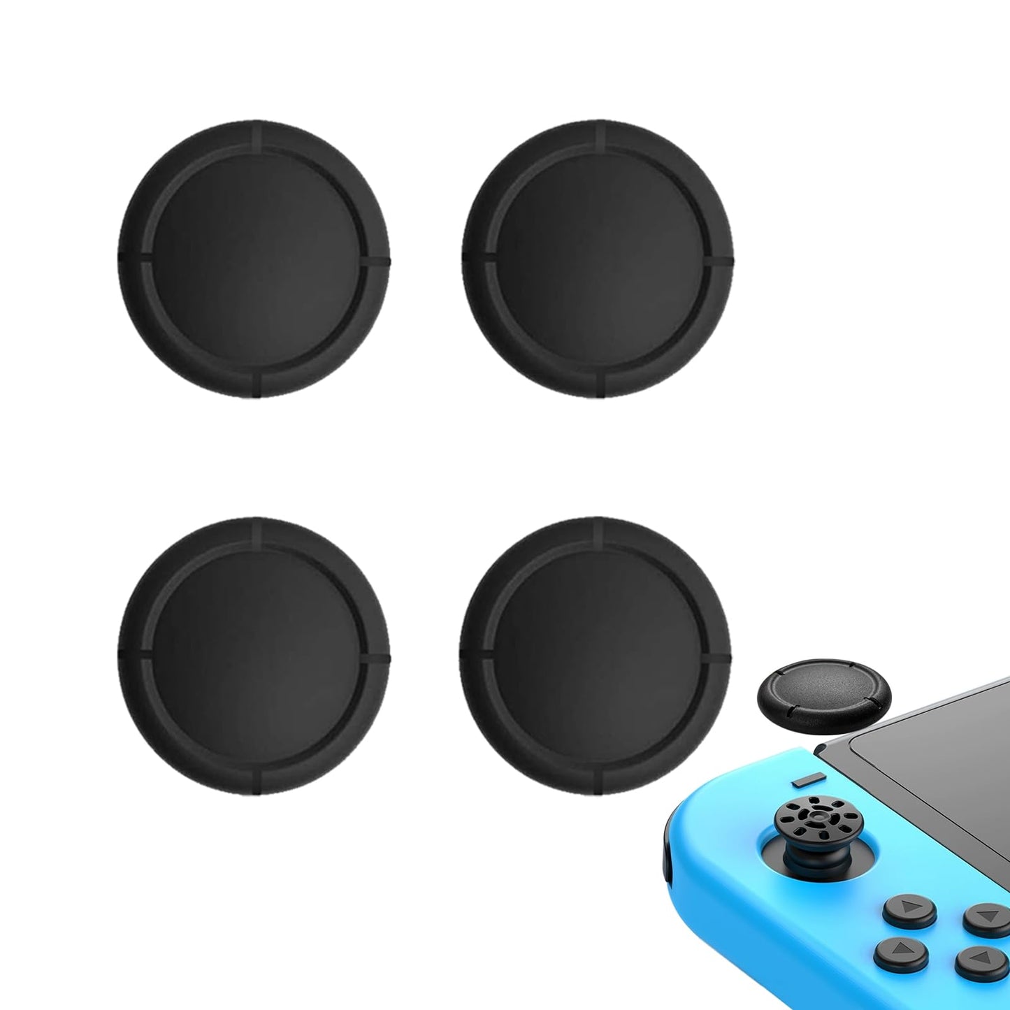 Replacement Joystick Covers for Nintendo Switch/Oled/Lite  Silicone Analog Joystick Cover Thumb Stick Cap  Thumb Grips for Nintendo Switch Joycon  Analog Stick Cover (4PCS Black)