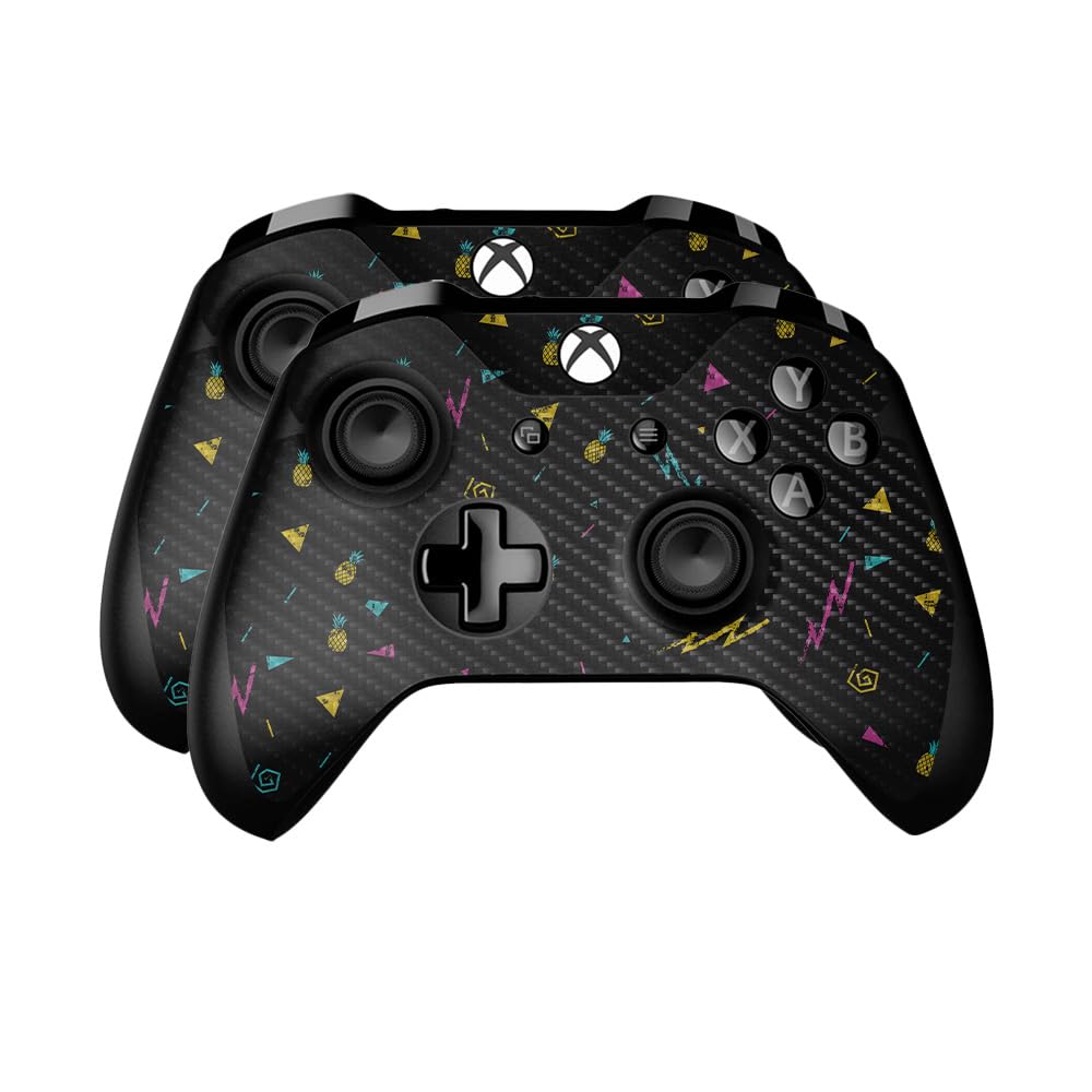 Carbon Fiber Skin Compatible with Microsoft Xbox One Controller (2 Pack) - Magic Pineapple - Premium 3M Vinyl Protective Wrap Decal Cover - Easy to Apply | Crafted in The USA by MightySkins