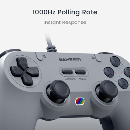 GameSir Wired Game Controller for Switch, Android, iOS, PC - Retro Gray, Model: GameSir-T3 Lite, Hall Effect Sticks, Dual Rumble Motors