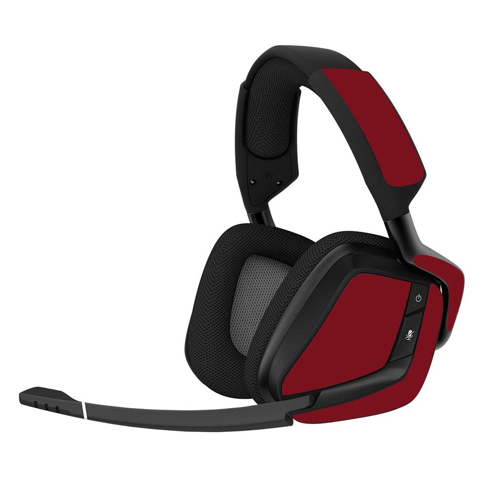 MIGHTY SKINS Corsair Void Pro Headset Skin - Solid Burgundy Vinyl Decal Wrap, Durable & Easy to Apply