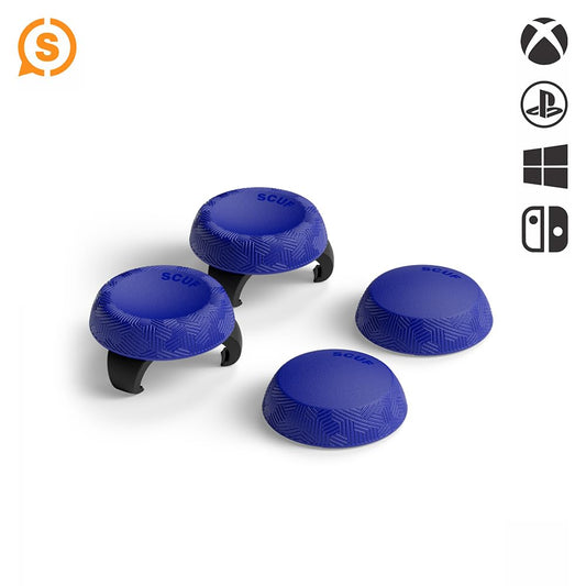 SCUF Universal Thumbstick Grips - 4 Pack with 2 Bases, Blue, Model 902-601-04-002-NA