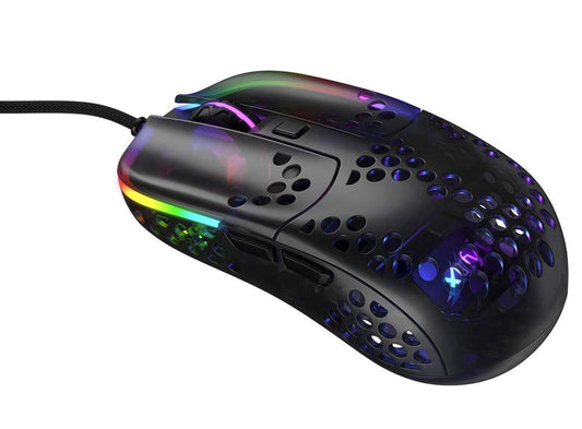 Xtrfy MZ1 Gaming Mouse - Ultra Lightweight, Custom RGB, Black/Transparent, Model MZ1-RGB-BLACK-TP