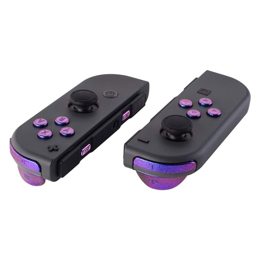 eXtremeRate DIY Full Set Buttons for Nintendo Switch & Switch OLED  Replacement Buttons for JoyCon  ABXY Direction Keys SR SL L R ZR ZL + - Home Capture Trigger Buttons Springs - Chameleon Purple Blue
