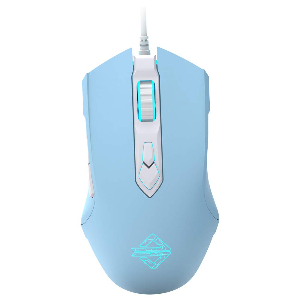 FELICON RGB Gaming Mouse - Ergonomic, Programmable 7 Buttons, Wired, Blue, Compatible with Windows, Mac OS, Linux