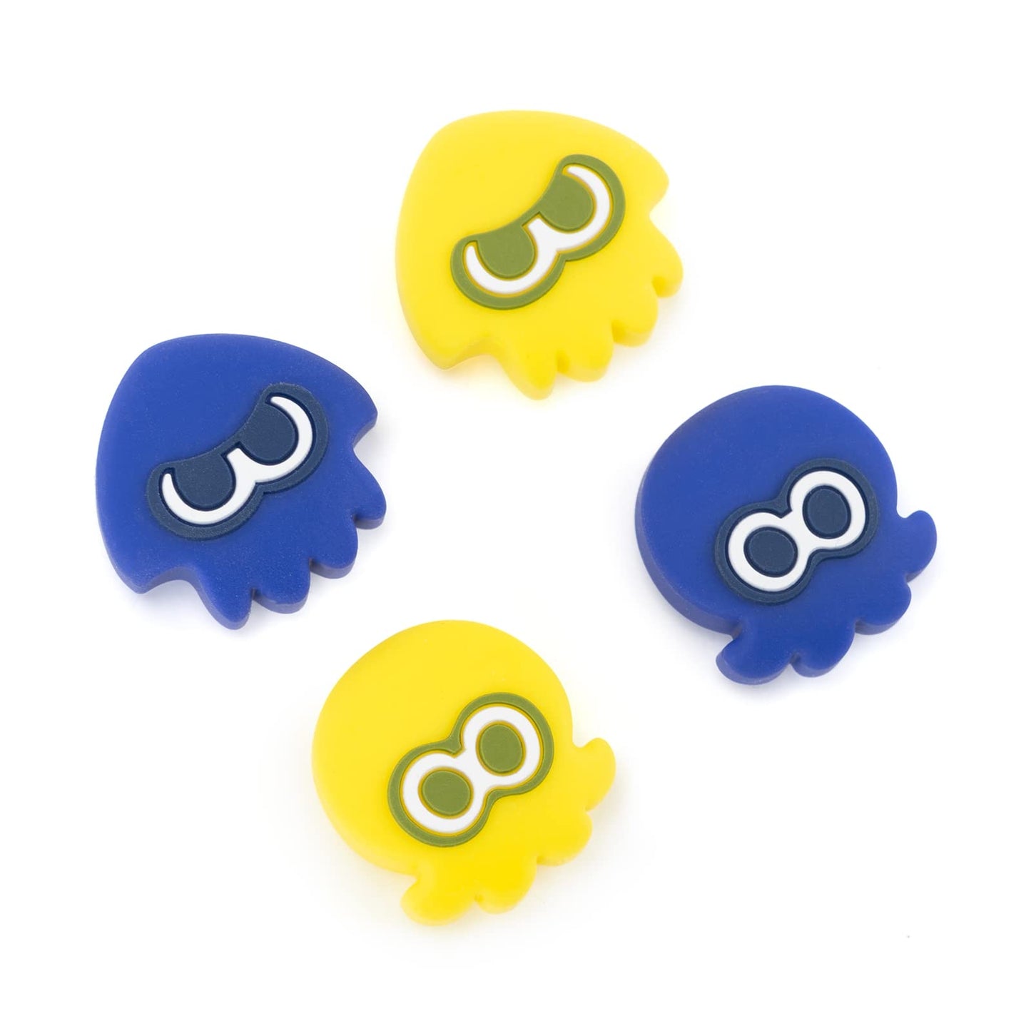 WISHAVEN Joycon Thumb Grip Caps Compatible with Splatoon Nintendo Switch, Soft Silicone Joystick Cover for Nintendo Switch/OLED/