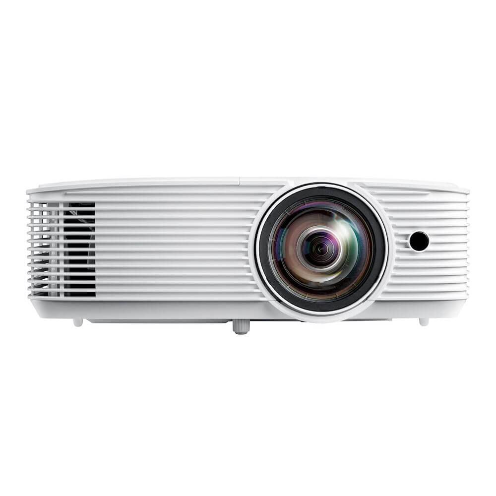 Optoma GT1080HDRx Short Throw Gaming Projector | Enhanced Gaming Mode for 1080p 120Hz Gameplay at 8.4ms | 1080p and HDR support with 4K UHD input | Bright 3 800 Lumens for Day and Night Gaming | White