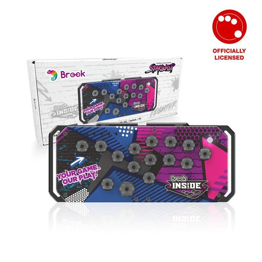 Brook Fighter Starburst Arcade Controller - Hot-Swappable, RGB Lighting, Adjustable Angles, PS5/PS4/Xbox/PC, Black, Model ZPP006H