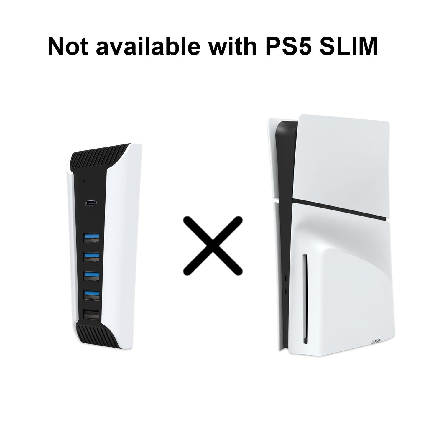 YOXXZUS 5-in-1 USB Hub for PS5 Console - Model PS5027-Y, Expands Connectivity Options