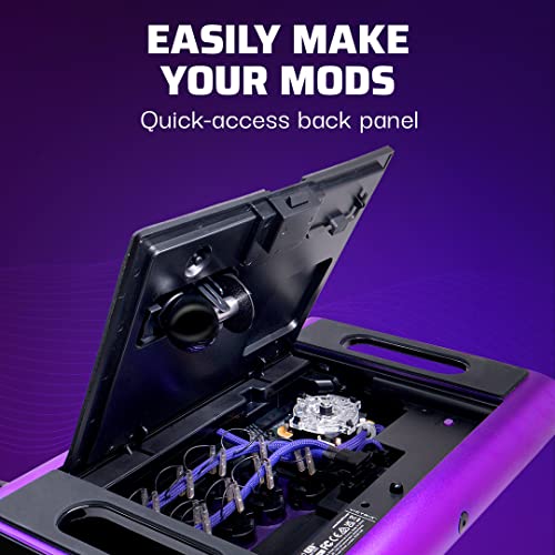 PDP Victrix Pro FS ESports Fight Stick for PS4/PS5/PC, Purple, Durable Aluminum, Sanwa Buttons, Ergonomic, Model 052-008-PR