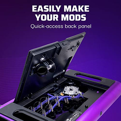 PDP Victrix Pro FS ESports Fight Stick for PS4/PS5/PC, Purple, Durable Aluminum, Sanwa Buttons, Ergonomic, Model 052-008-PR