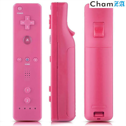 ChamZA Wireless Motion Remote Controller Gamepad for Wii/Wii U - Pink with Silicone Case & Hand Strap