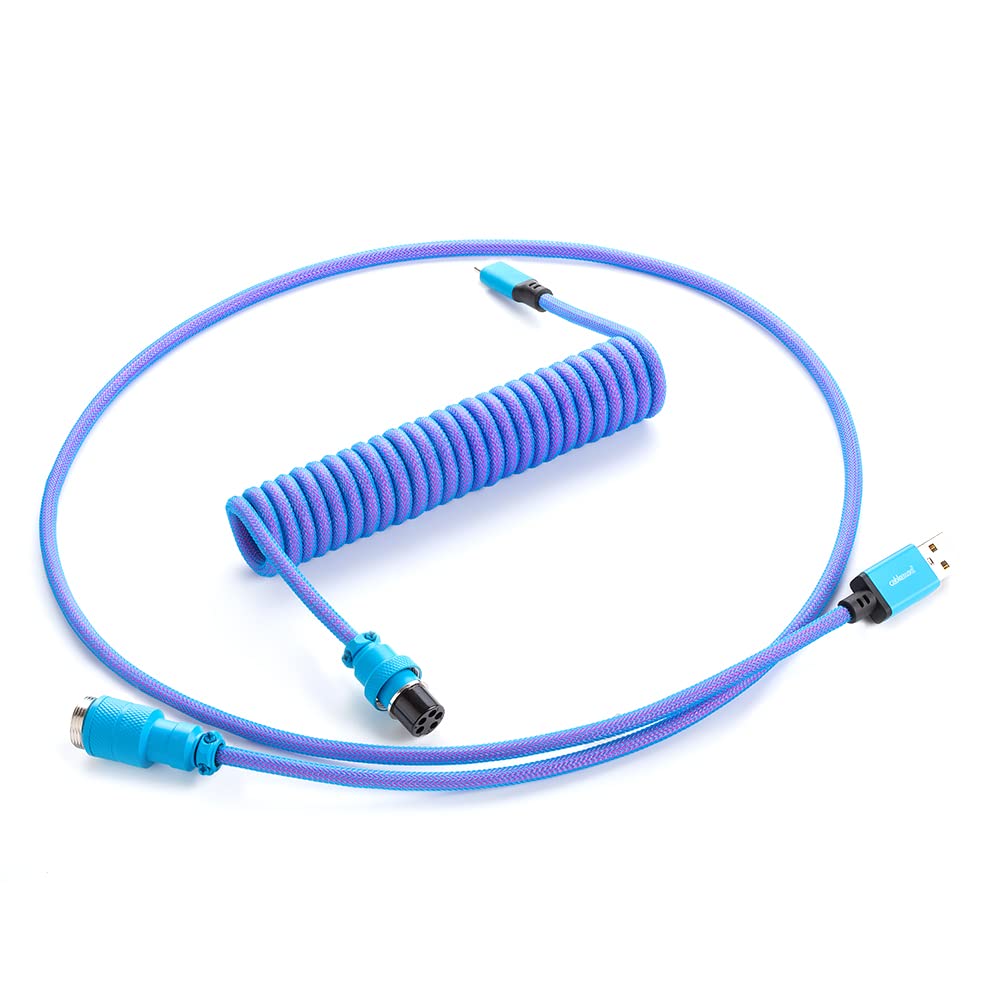 CableMod Pro Coiled Keyboard Cable (Galaxy Blue  USB A to USB Type C  150cm)