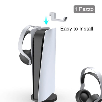 Bealuffe PS5 Headset Holder - White Gaming Headphone Hanger for PlayStation 5
