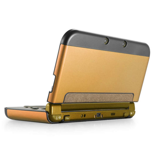 TNP Protective Case Compatible with Nintendo New 3DS XL LL 2015, Gold - Plastic + Aluminum Full Body Protective Snap-on Hard She